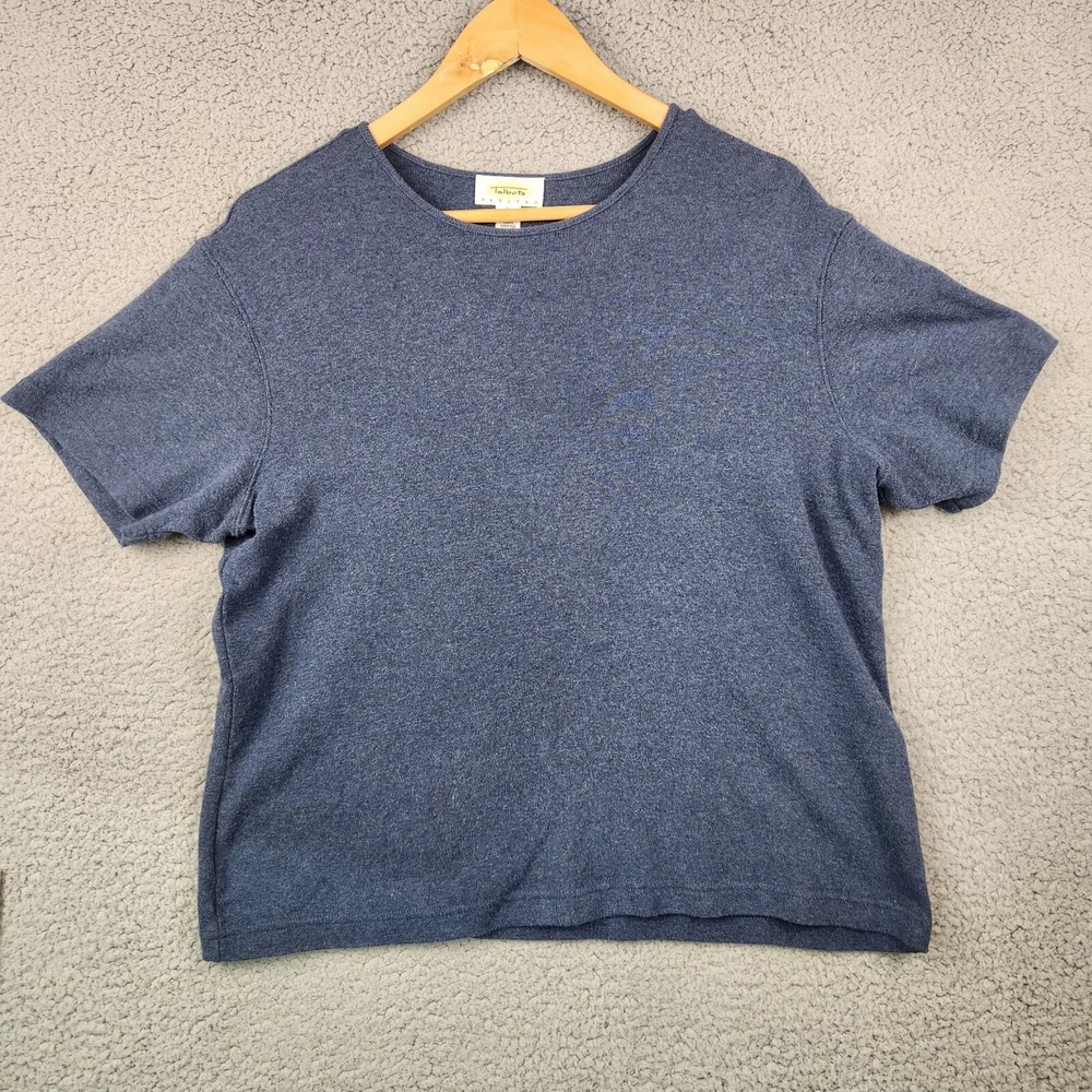 Talbots Shirt Womens Size Large Blue Soft Short Sleeve